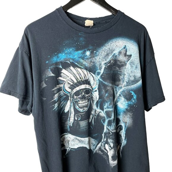 Urban Outfitters Tops - Distressed Vintage Y2K T Shirt Skeleton Mythical Creatures XL Black Graphic Tee